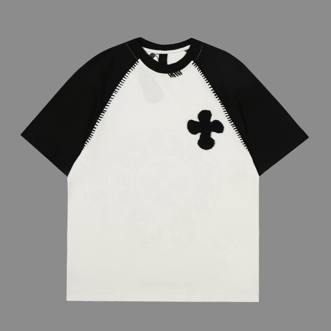 크롬하* 24SS 라글란 대비 티셔츠(해외최상급)